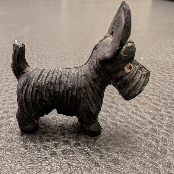 MCM Wood Carved Schnauzer Scotty Dogs Carving Figurine Mid Century 60s Lot Of 2 - Picture 12 of 14